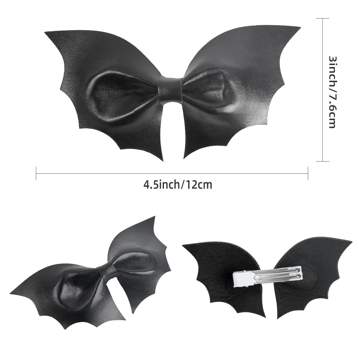 Wholesale Leather Batwing Kids Hair Clips